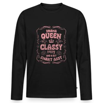 Dramaqueen Schauspiel Frau Problem - Männer Premium Bio Langarmshirt - Schwarz - Vorne - Nico (187cm)