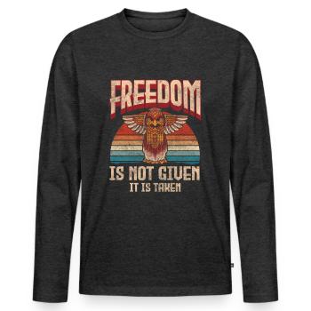 Native American Ritual Wisdom Symbols - Men's Premium Organic Long Sleeve Shirt - heather anthracite - Front - Nico (187cm)