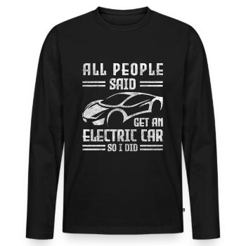 Strom Neu - Männer Premium Bio Langarmshirt - Schwarz - Vorne - Nico (187cm)