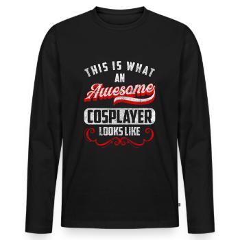 Carénage Kawaii Japan Sweet - T-shirt manches longues Premium bio Homme - noir - Devant - Nico (187cm)