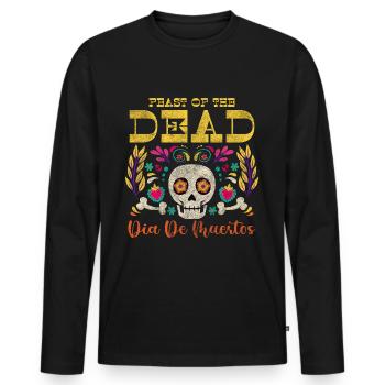 Holiday Skull Bones All Saints' Day - Men's Premium Organic Long Sleeve Shirt - black - Front - Nico (187cm)