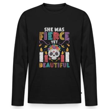 Mexico Death Day of All Saints' Day - Men's Premium Organic Long Sleeve Shirt - black - Front - Nico (187cm)