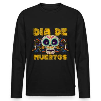 Holiday Skull Honor Remembrance - Men's Premium Organic Long Sleeve Shirt - black - Front - Nico (187cm)