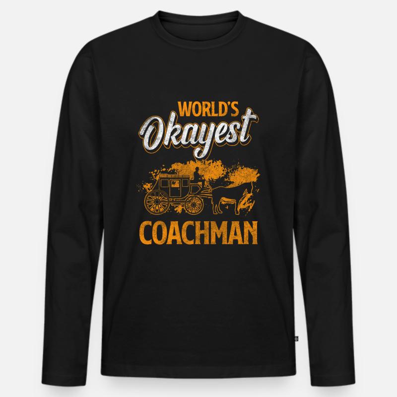 Fuhrmann Ziel Kutschieren - Männer Premium Bio Langarmshirt - Schwarz