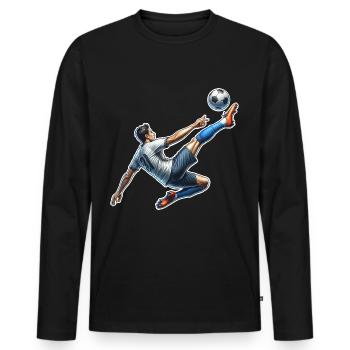 Football overhead kick - Men's Premium Organic Long Sleeve Shirt - black - Front - Nico (187cm)