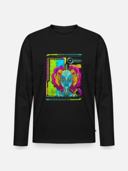 Future Cosplay Neon Gamer - Men's Premium Organic Long Sleeve Shirt - black