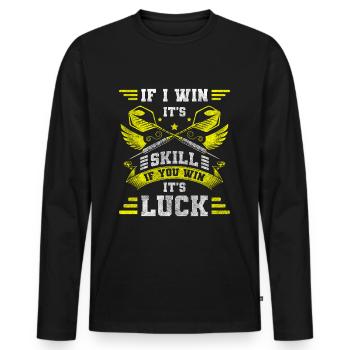 Dart Scheibe Bullseye Bier - Männer Premium Bio Langarmshirt - Schwarz - Vorne - Nico (187cm)
