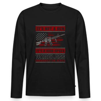 Club de sport de tir à la carabine - T-shirt manches longues Premium bio Homme - noir - Devant - Nico (187cm)