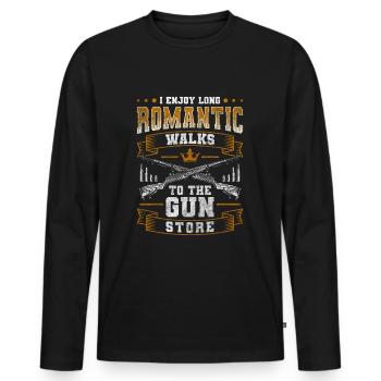 Arme à feu de chasse au pistolet - T-shirt manches longues Premium bio Homme - noir - Devant - Nico (187cm)