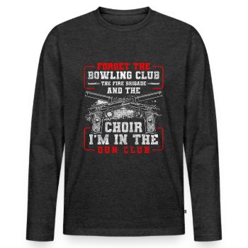 Club de tir Pistol Jäger - T-shirt manches longues Premium bio Homme - anthracite chiné - Devant - Nico (187cm)