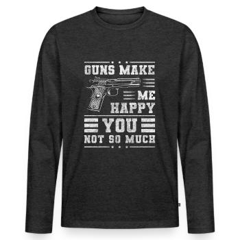 Waffenclub Waffenliebhaber Munition Jäger - Männer Premium Bio Langarmshirt - Anthrazit meliert - Vorne - Nico (187cm)