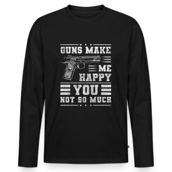 Waffenclub Waffenliebhaber Munition Jäger - Männer Premium Bio Langarmshirt - Schwarz - Vorne - Nico (187cm)