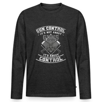 Waffenclub Gewehr Sport Verein - Männer Premium Bio Langarmshirt - Anthrazit meliert - Vorne - Nico (187cm)