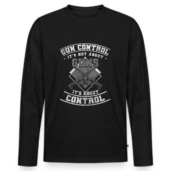 Waffenclub Gewehr Sport Verein - Männer Premium Bio Langarmshirt - Schwarz - Vorne - Nico (187cm)