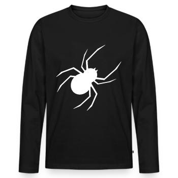 Halloween T-shirt Spider Spooky Cute Shirt - Men's Premium Organic Long Sleeve Shirt - black - Front - Nico (187cm)