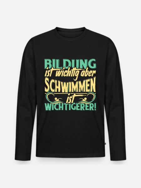 Swimming Swimming Saying - Men's Premium Organic Long Sleeve Shirt - black