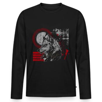 Trash Polka Motif Polka Rouge - T-shirt manches longues Premium bio Homme - noir - Devant - Nico (187cm)
