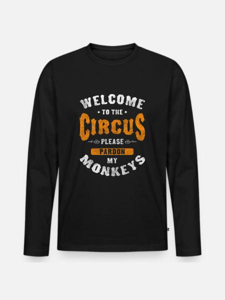 cirkus, tält, kul, show, idioter - Ekologisk långärmad premium-T-shirt herr - svart