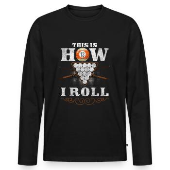 Billard Billardkugel Sport Der Meister - Männer Premium Bio Langarmshirt - Schwarz - Vorne - Nico (187cm)