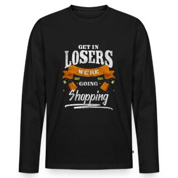 Shopping Shopping Clothing Shopping Queen - Men's Premium Organic Long Sleeve Shirt - black - Front - Nico (187cm)