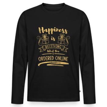 Shopping Shop Girlfriend Queen - Men's Premium Organic Long Sleeve Shirt - black - Front - Nico (187cm)