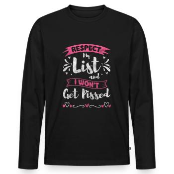 Shopping Fashion Shopping Queen - Men's Premium Organic Long Sleeve Shirt - black - Front - Nico (187cm)