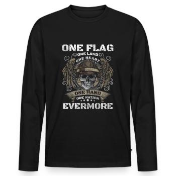 Soldat des étoiles et des rayures des États-Unis - T-shirt manches longues Premium bio Homme - noir - Devant - Nico (187cm)