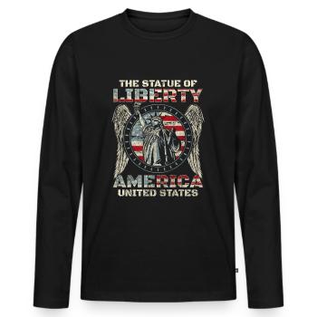 United States Pride War - Men's Premium Organic Long Sleeve Shirt - black - Front - Nico (187cm)