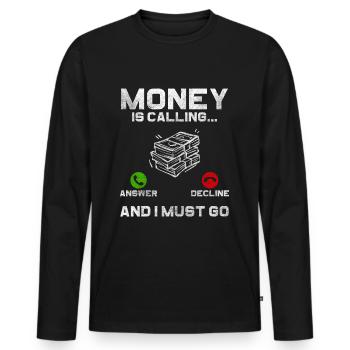Argent Vie Or - T-shirt manches longues Premium bio Homme - noir - Devant - Nico (187cm)