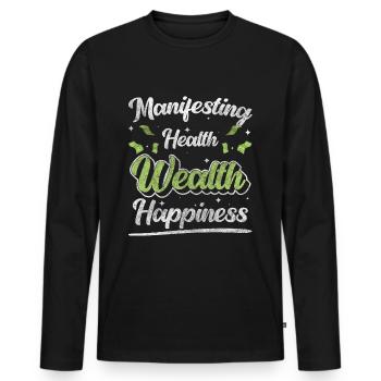 Argent Fortune Bonheur - T-shirt manches longues Premium bio Homme - noir - Devant - Nico (187cm)
