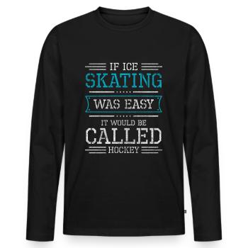Eisläufer Eisbahn Kälte Eistanz - Männer Premium Bio Langarmshirt - Schwarz - Vorne - Nico (187cm)