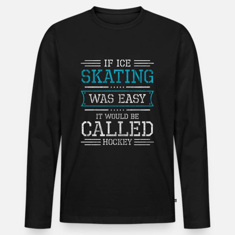 Eisläufer Eisbahn Kälte Eistanz - Männer Premium Bio Langarmshirt - Schwarz
