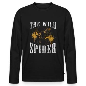 Toile d’araignée, arachnides, poison, peur - T-shirt manches longues Premium bio Homme - noir - Devant - Nico (187cm)