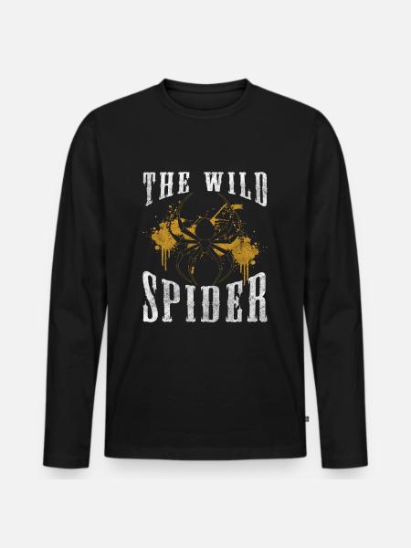 Spider web, arachnids, poison, fear - Men's Premium Organic Long Sleeve Shirt - black