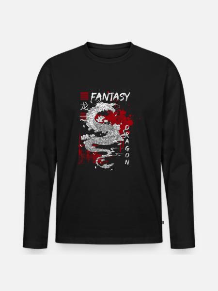 Dragon China Tradition - Men's Premium Organic Long Sleeve Shirt - black