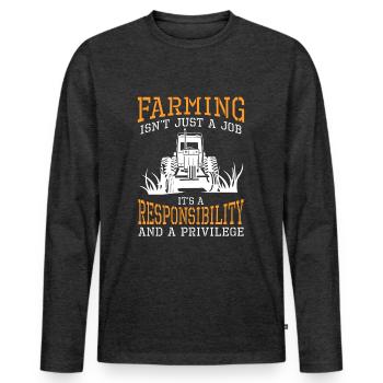 Bauer Farmer Protest - Men's Premium Organic Long Sleeve Shirt - heather anthracite - Front - Nico (187cm)