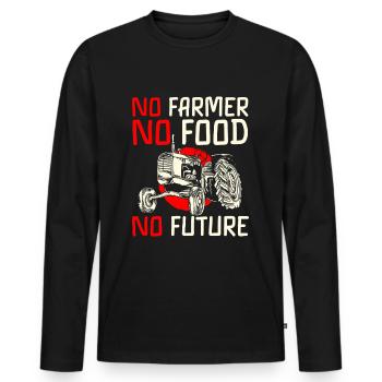 Landwirt Feld Wirt - Männer Premium Bio Langarmshirt - Schwarz - Vorne - Nico (187cm)