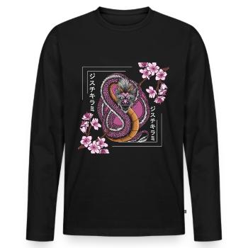 Orient Orientalisch Legenden Zeitreise - Männer Premium Bio Langarmshirt - Schwarz - Vorne - Nico (187cm)