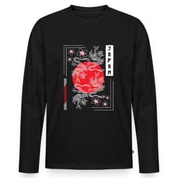 Orient Kämpfer Zeichnungen Märchen - Männer Premium Bio Langarmshirt - Schwarz - Vorne - Nico (187cm)