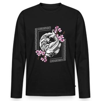 Orient Samurai Sagen Zeitreise - Männer Premium Bio Langarmshirt - Schwarz - Vorne - Nico (187cm)