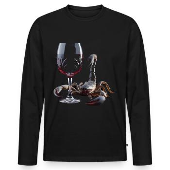 Skorpion Wein - Männer Premium Bio Langarmshirt - Schwarz - Vorne - Nico (187cm)
