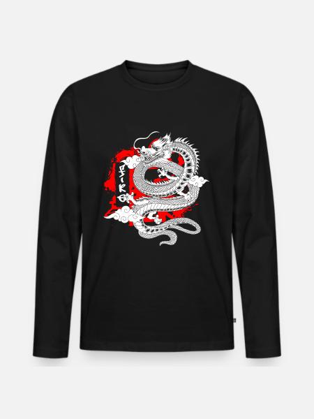 Culture mythical creatures mythology koi - Men's Premium Organic Long Sleeve Shirt - black
