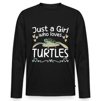 Turtle Sea Turtle Aquarium Species Conservation - Men's Premium Organic Long Sleeve Shirt - black - Front - Nico (187cm)