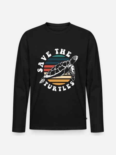 Turtles Animal Pet - Men's Premium Organic Long Sleeve Shirt - black