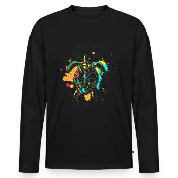 Meer Wasser Niedlich - Männer Premium Bio Langarmshirt - Schwarz - Vorne - Nico (187cm)
