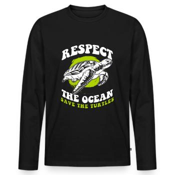 Bien-être des animaux marins Conservation des espèces d’aquarium - T-shirt manches longues Premium bio Homme - noir - Devant - Nico (187cm)