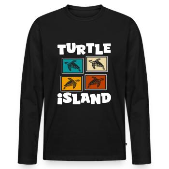Meer Wasser Niedlich - Männer Premium Bio Langarmshirt - Schwarz - Vorne - Nico (187cm)