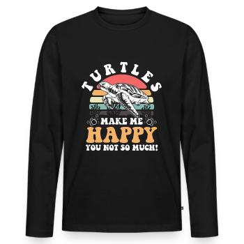 Turtles Reptile Water Cute - Men's Premium Organic Long Sleeve Shirt - black - Front - Nico (187cm)