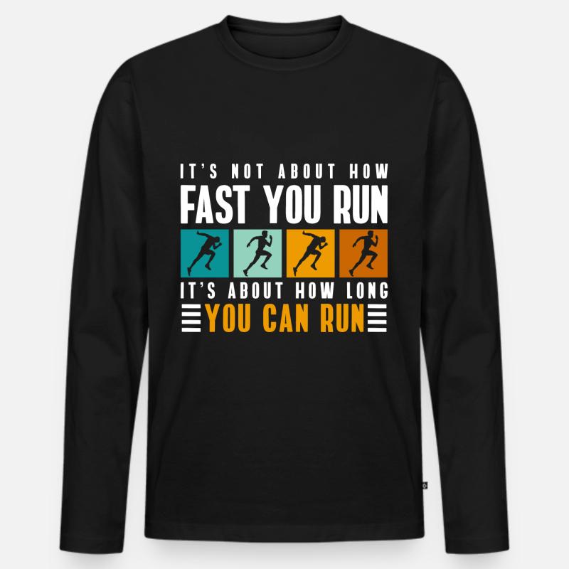 Marathonläufer Sprinter - Männer Premium Bio Langarmshirt - Schwarz