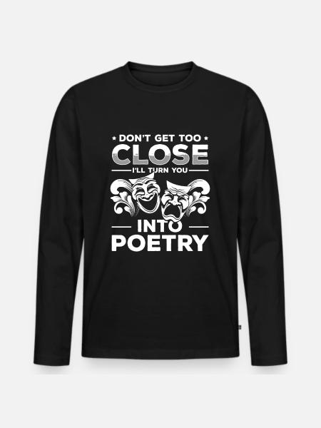 Poésie Machine à écrire - T-shirt manches longues Premium bio Homme - noir